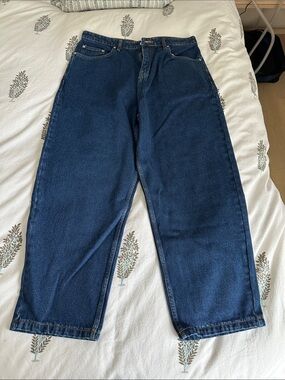 KOTN Indigo Denim Jeans with Contrast Stitching